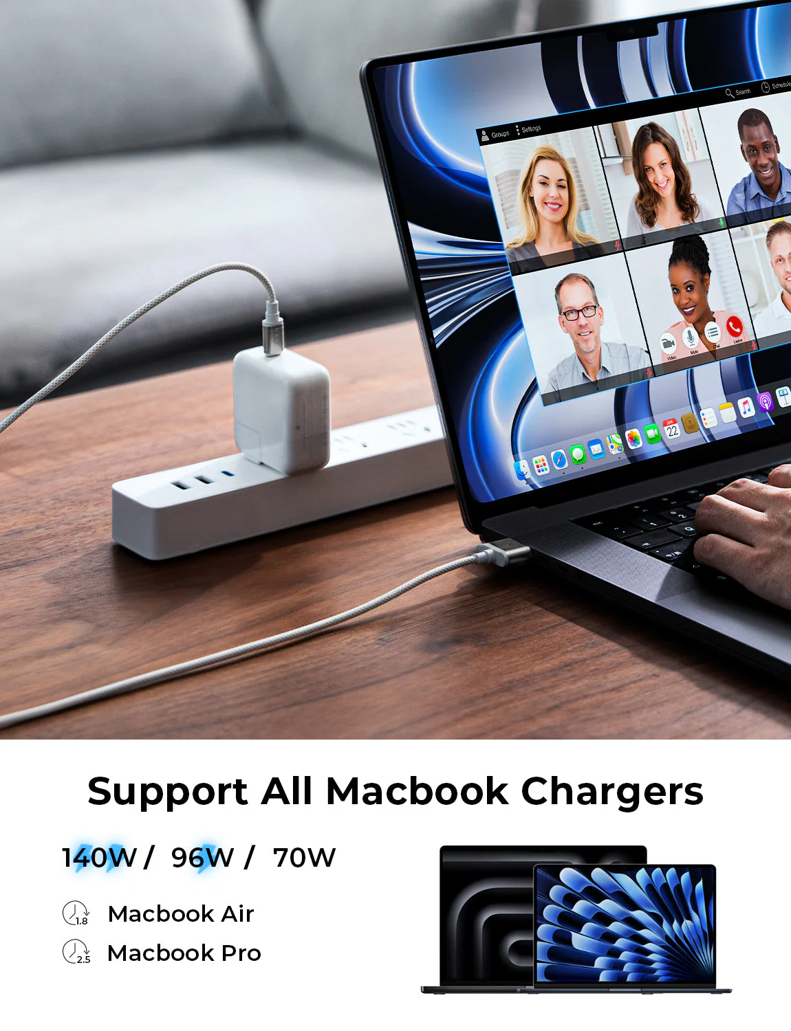 LISEN 140W USB‑C Magnetic 3 Cable 6FT - Image 4