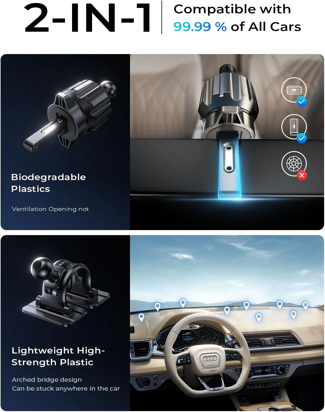 LISEN 15W MagSafe Car Charger (4-in-1 Mount, Strong Grip) - Image 10