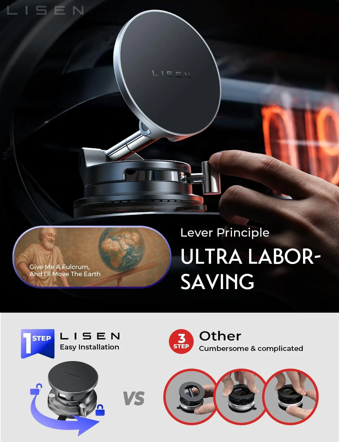 LISEN 15W MagSafe Car Mount Charger - Image 3