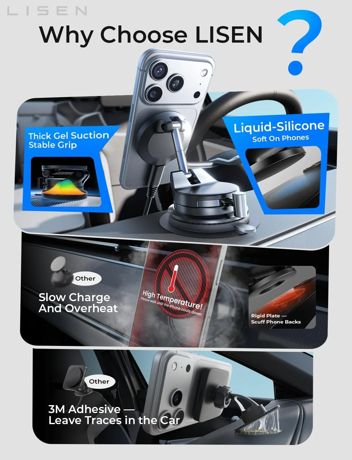 LISEN 15W MagSafe Car Mount Charger - Image 7