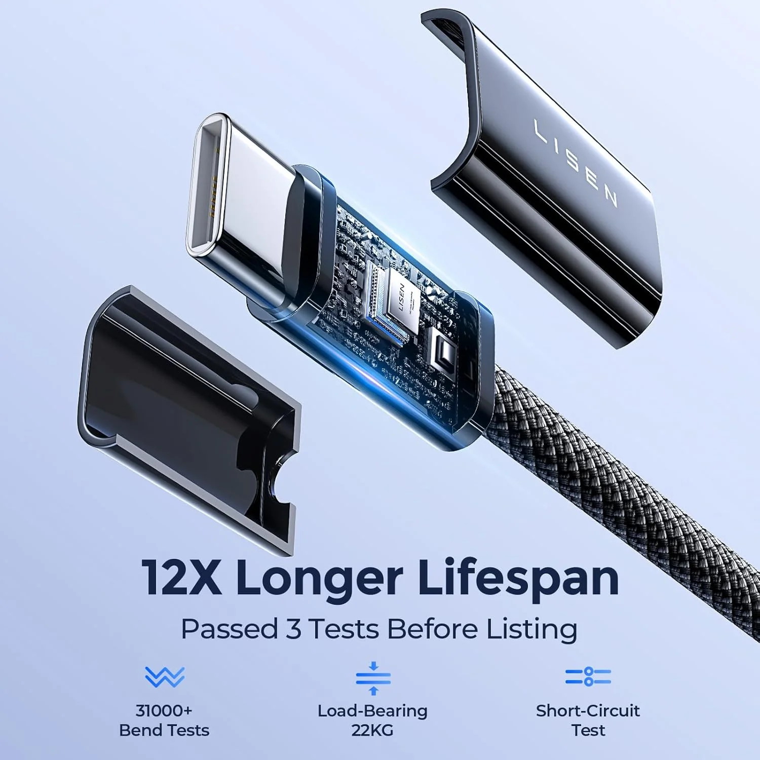 LISEN 2 Pack 240W USB C to USB C Cable 2M USBC to USBC PD - Image 8