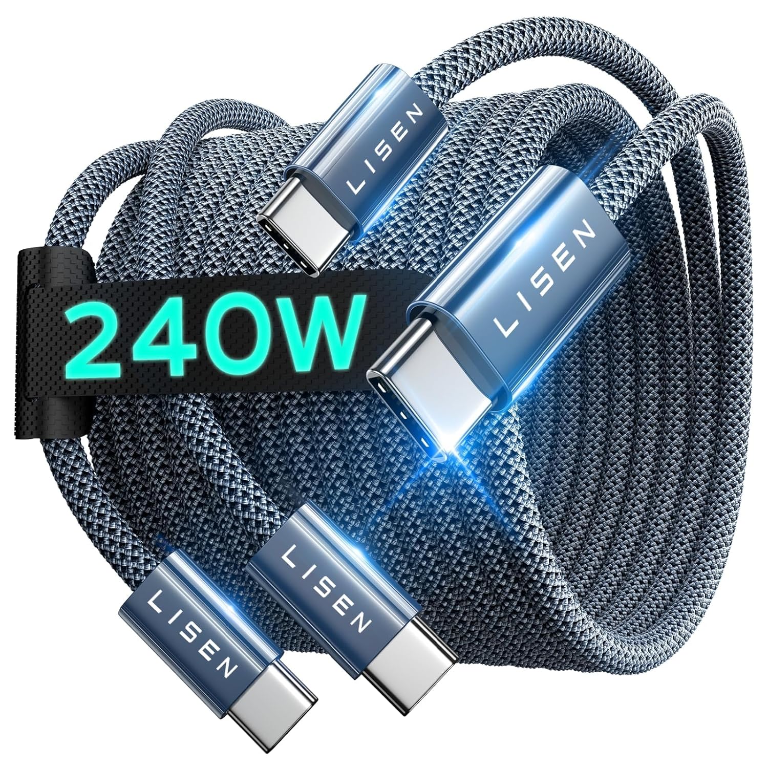 LISEN 2 Pack 240W USB C to USB C Cable 2M USBC to USBC PD - Image 2