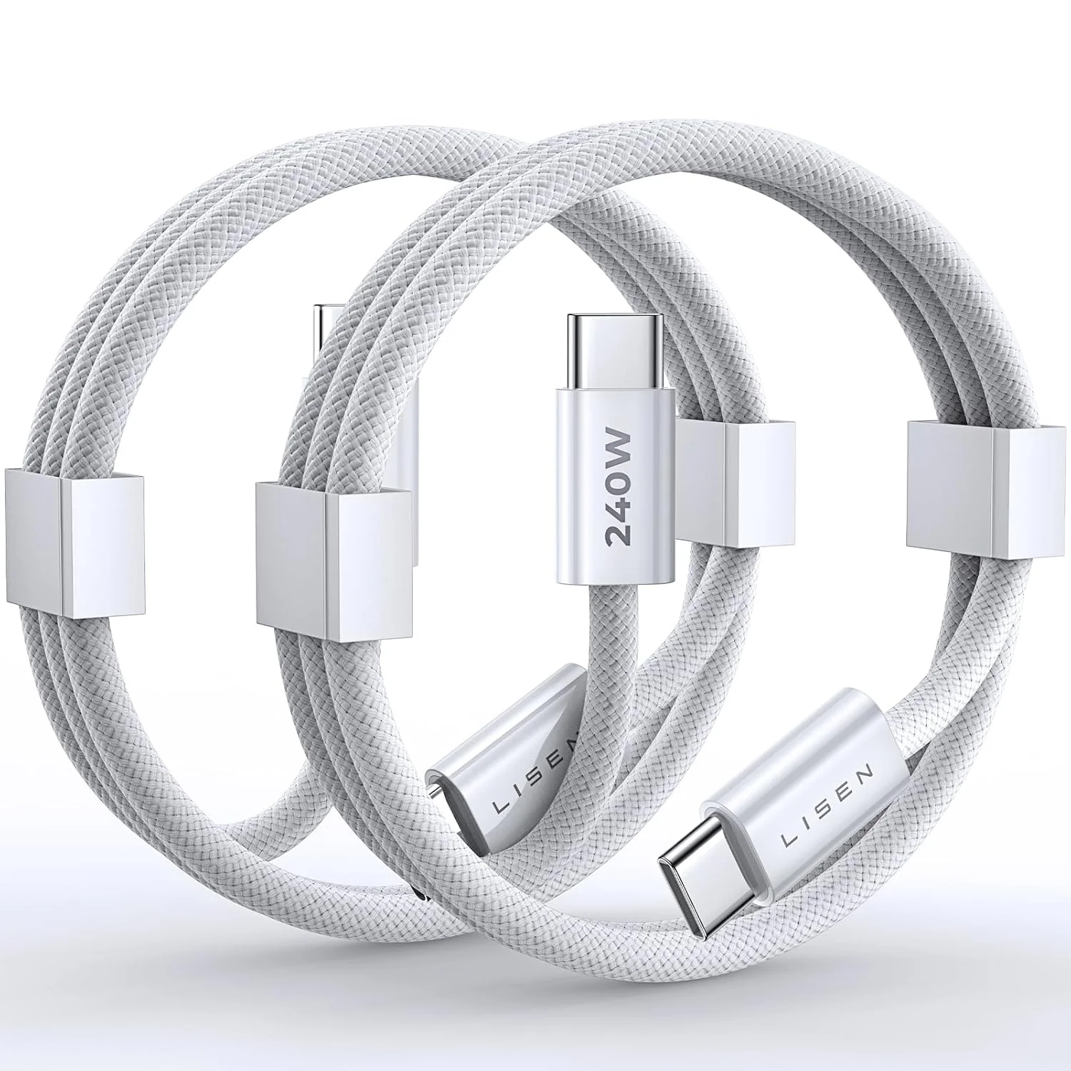 LISEN 2 Pack 240W USB C to USB C Cable 2M USBC to USBC PD Fast Charging Type C Charger Cable