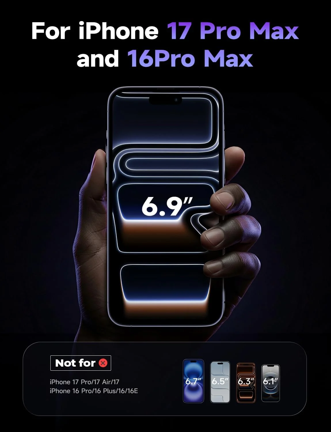 LISEN 2 Pack for iPhone 17 Pro Max/iPhone 16 Pro Max Screen Protector - Image 2