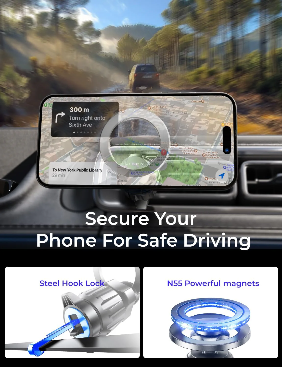 LISEN 2026 Upgrade Ultra Magnetic Air Vent MagSafe Car Mount - Image 6
