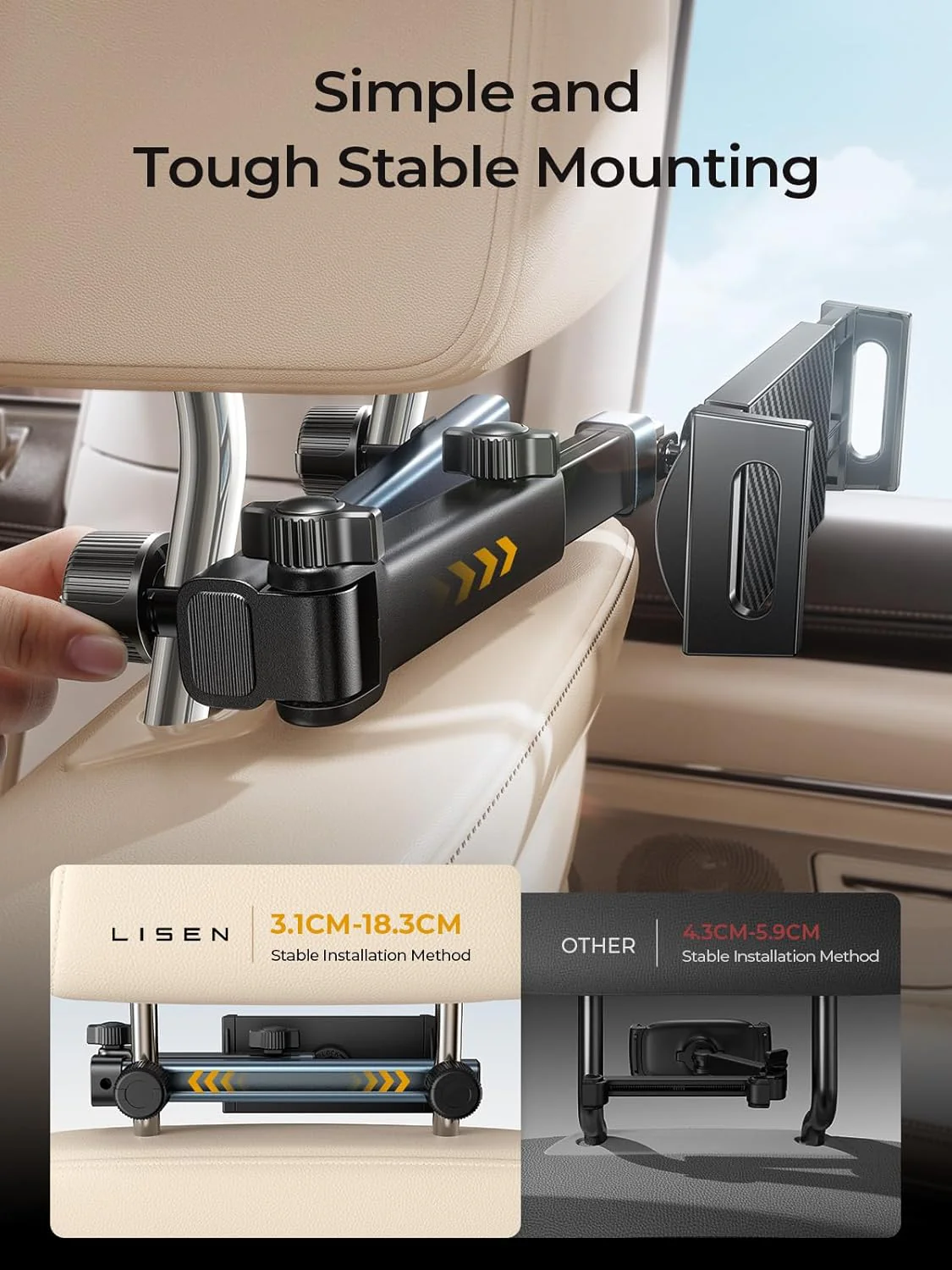 LISEN 3 in 1 for iPad Holder for Car Accessories - Image 7