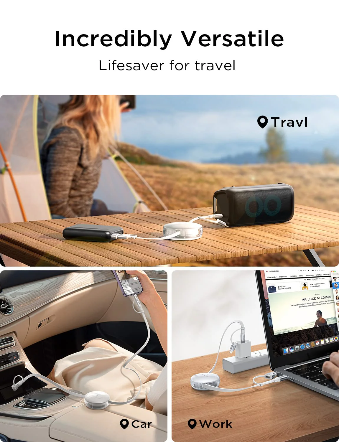 LISEN 3-in-1 Retractable Charging Cable - Image 6