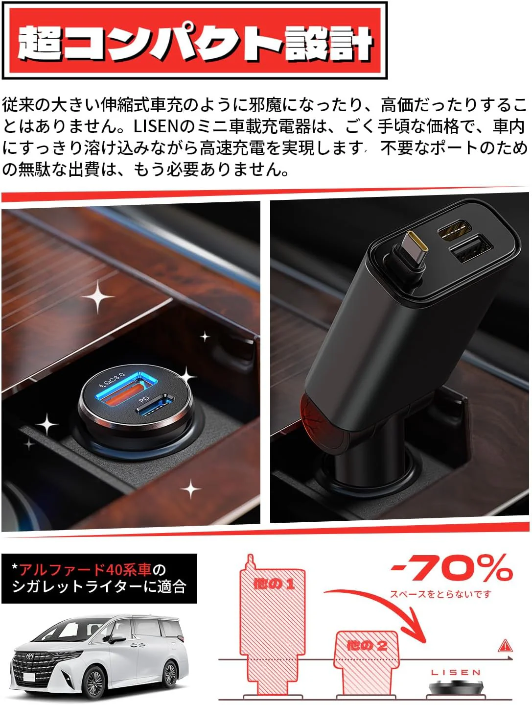 LISEN 54W Dual Port Car Charger Adapter - Image 4