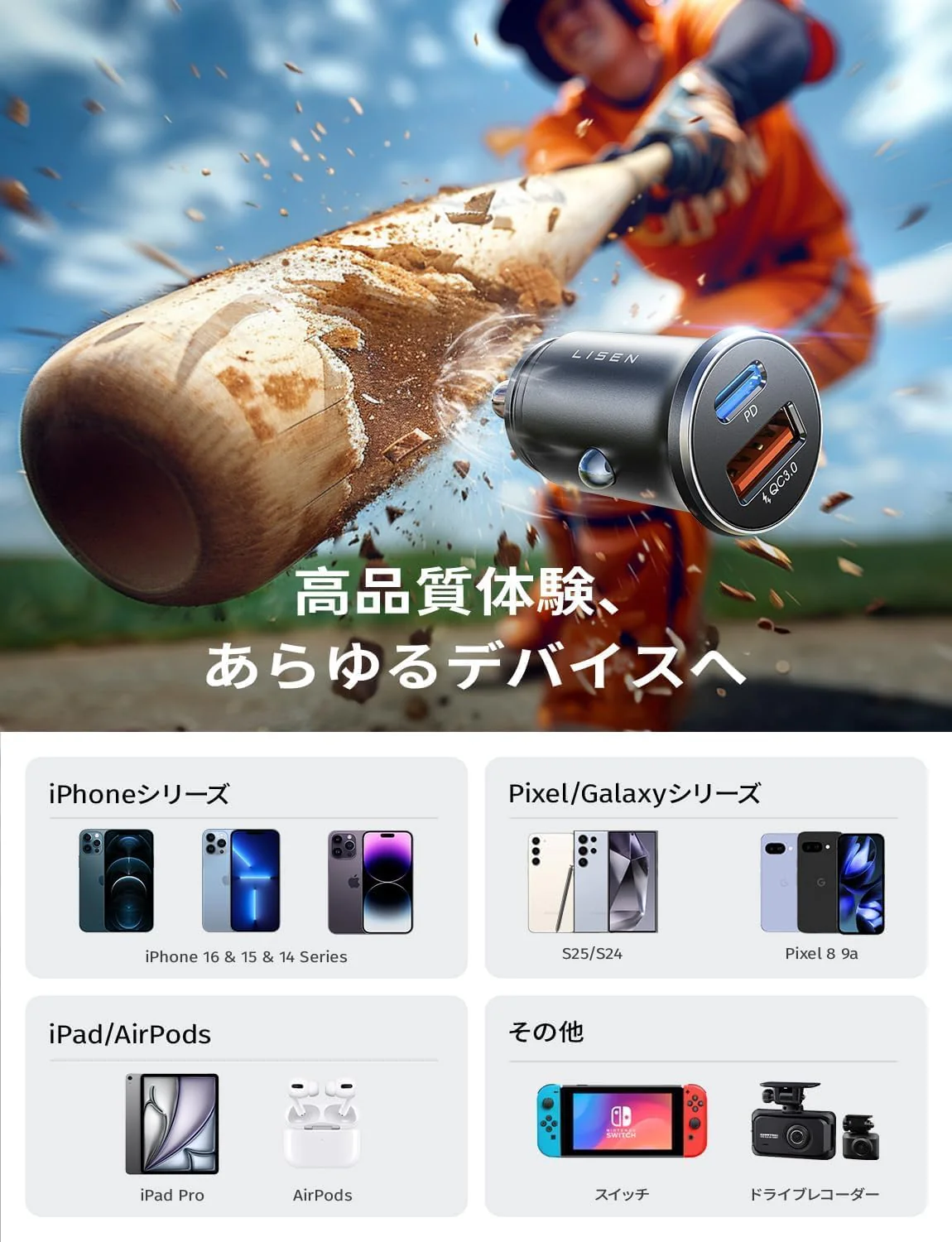 LISEN 54W Dual Port Car Charger Adapter - Image 8
