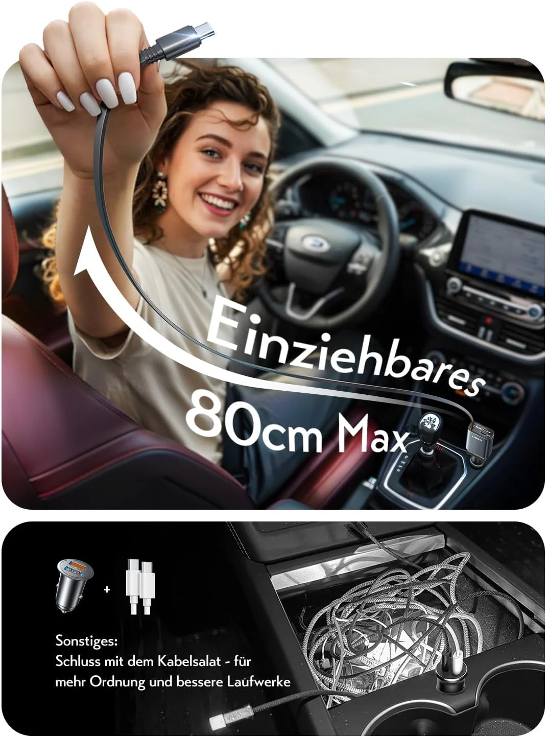 LISEN 57 W Cigarette Lighter USB C 3 in 1 Car Charger - Image 4