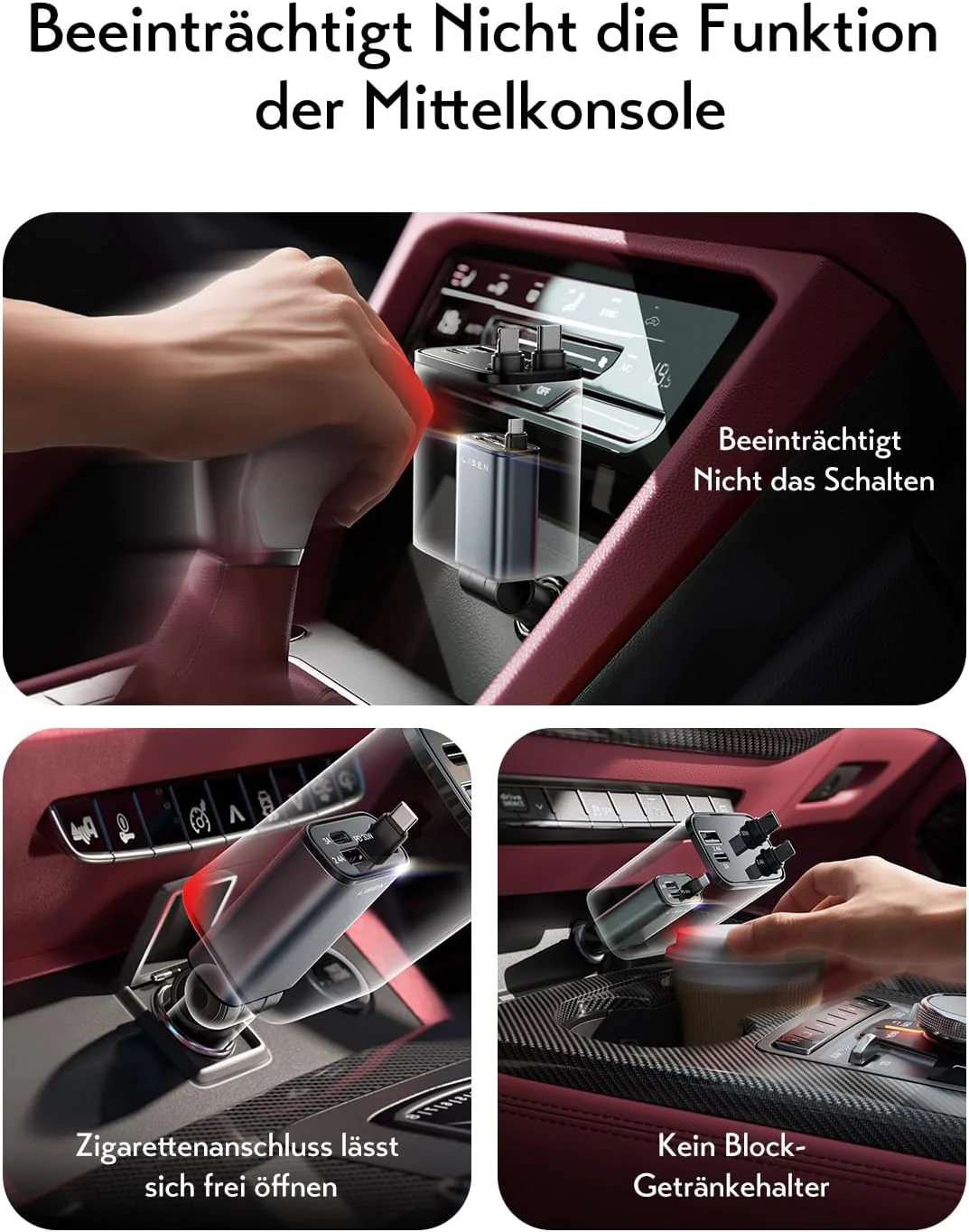 LISEN 57 W Cigarette Lighter USB C 3 in 1 Car Charger - Image 5