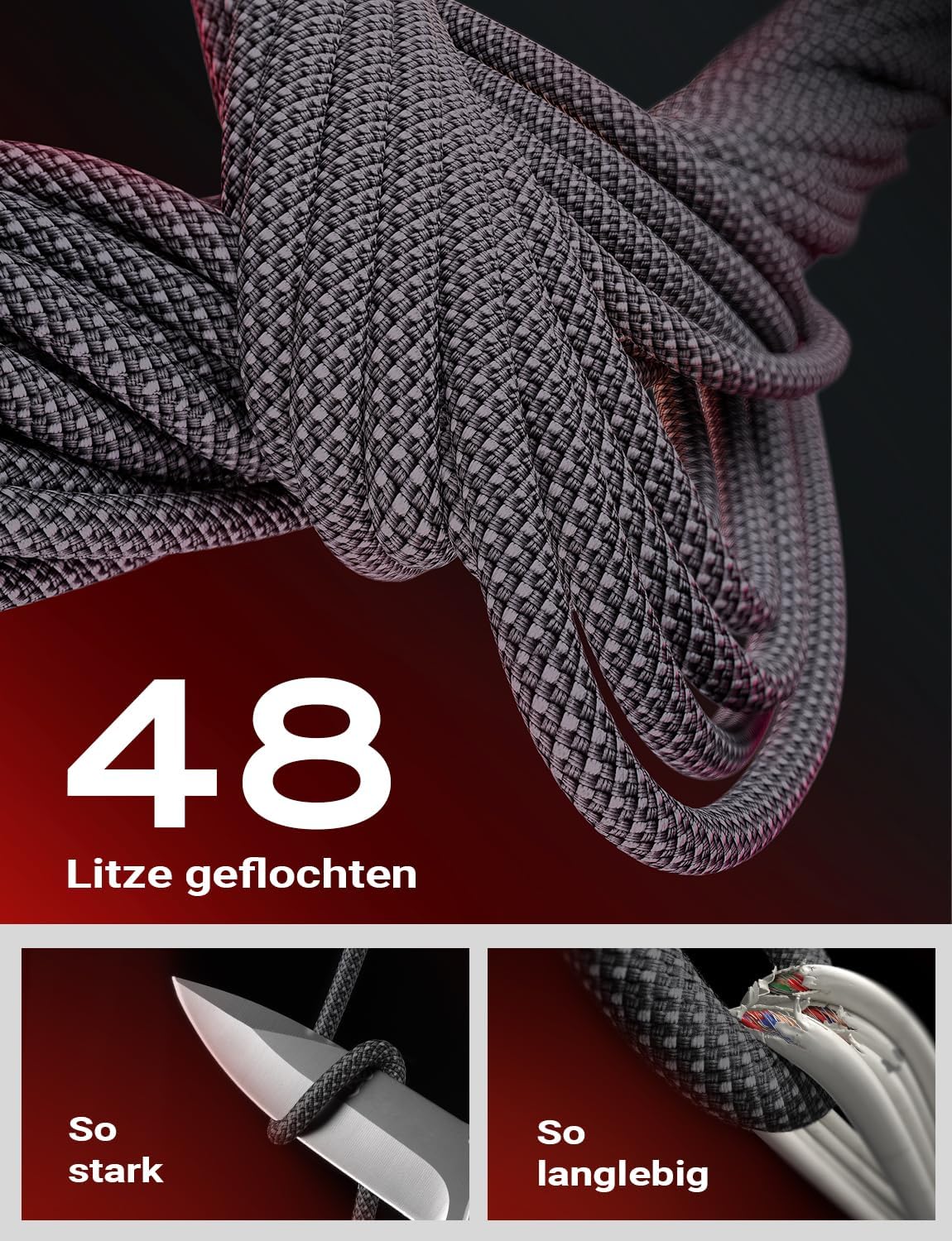 LISEN 60W USB C Kabel, [4er Pack, 0,5M 1M 1M 2M] USB C auf USB C Kabel Set - Image 4
