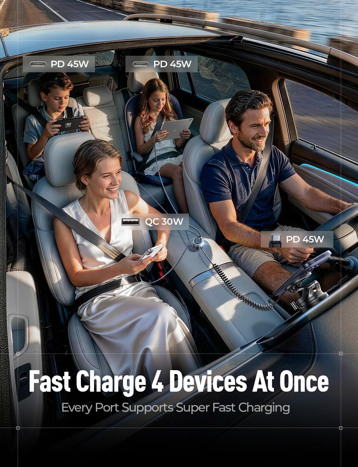 LISEN 90W Car Charger USB C - Image 3