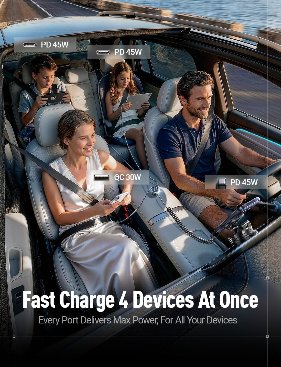 LISEN 90W for iPhone 17 16 15 Pro Max Car Charger USB C Fast Charge - Image 4