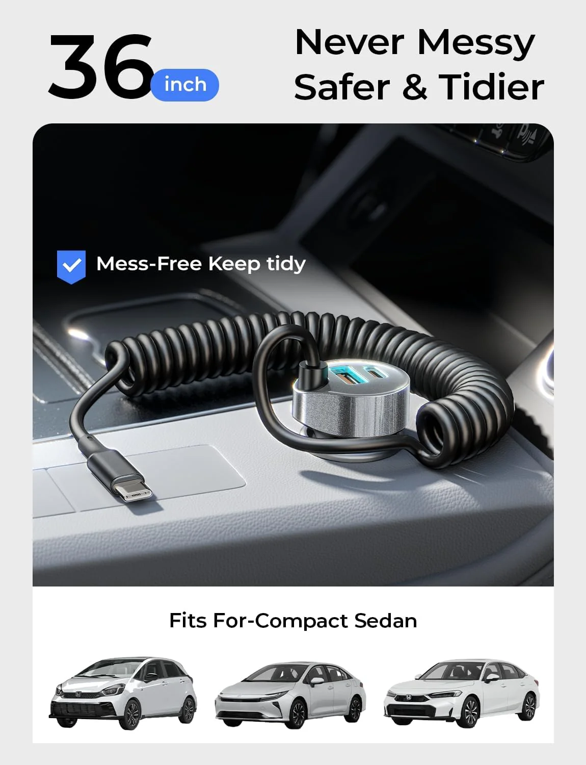 LISEN 90W for iPhone 17 16 15 Pro Max Car Charger USB C Fast Charge - Image 2
