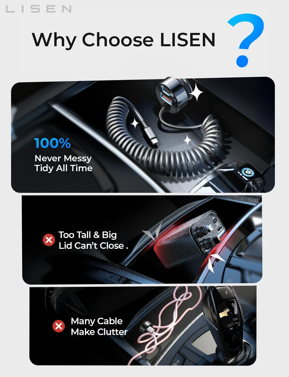 LISEN 90W USB-C Fast Car Charger - Image 5