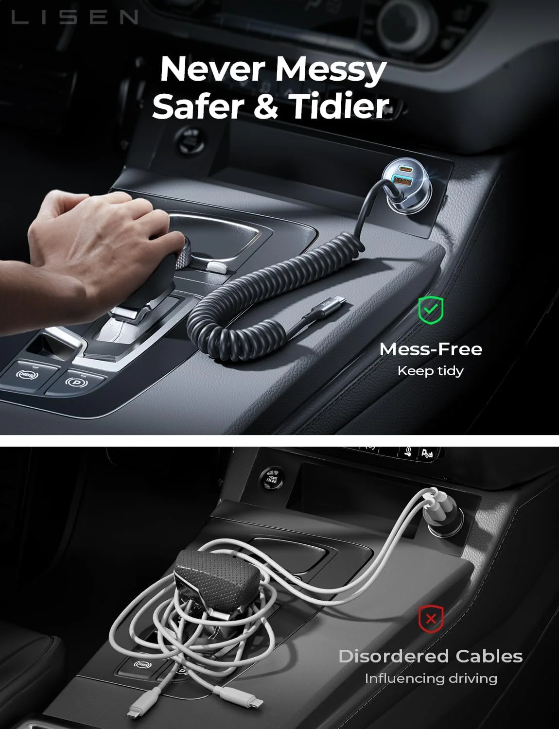 LISEN 90W USB-C Fast Car Charger - Image 9