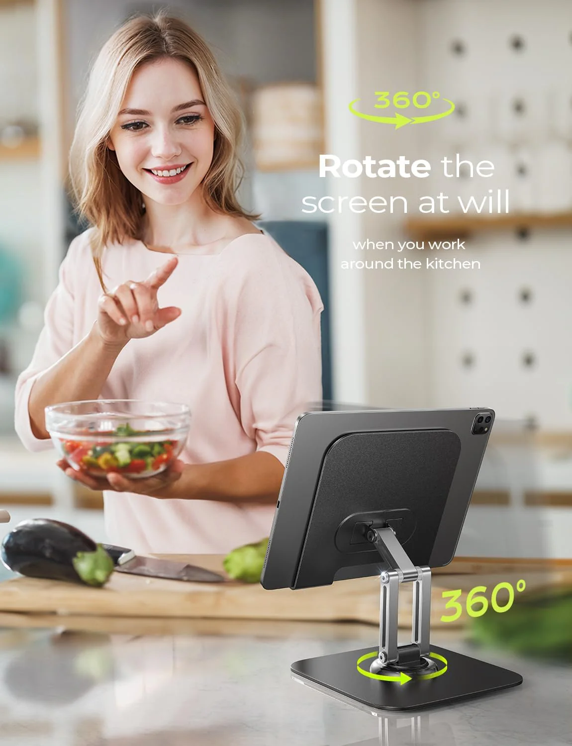 LISEN Adjustable Rotating Tablet Stand for Desk - Image 5