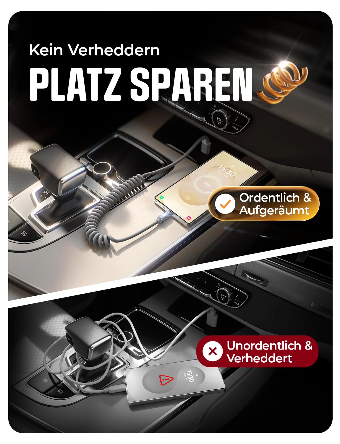 LISEN Aufgerolltes USB-C Kabel 2-Pack - Image 3