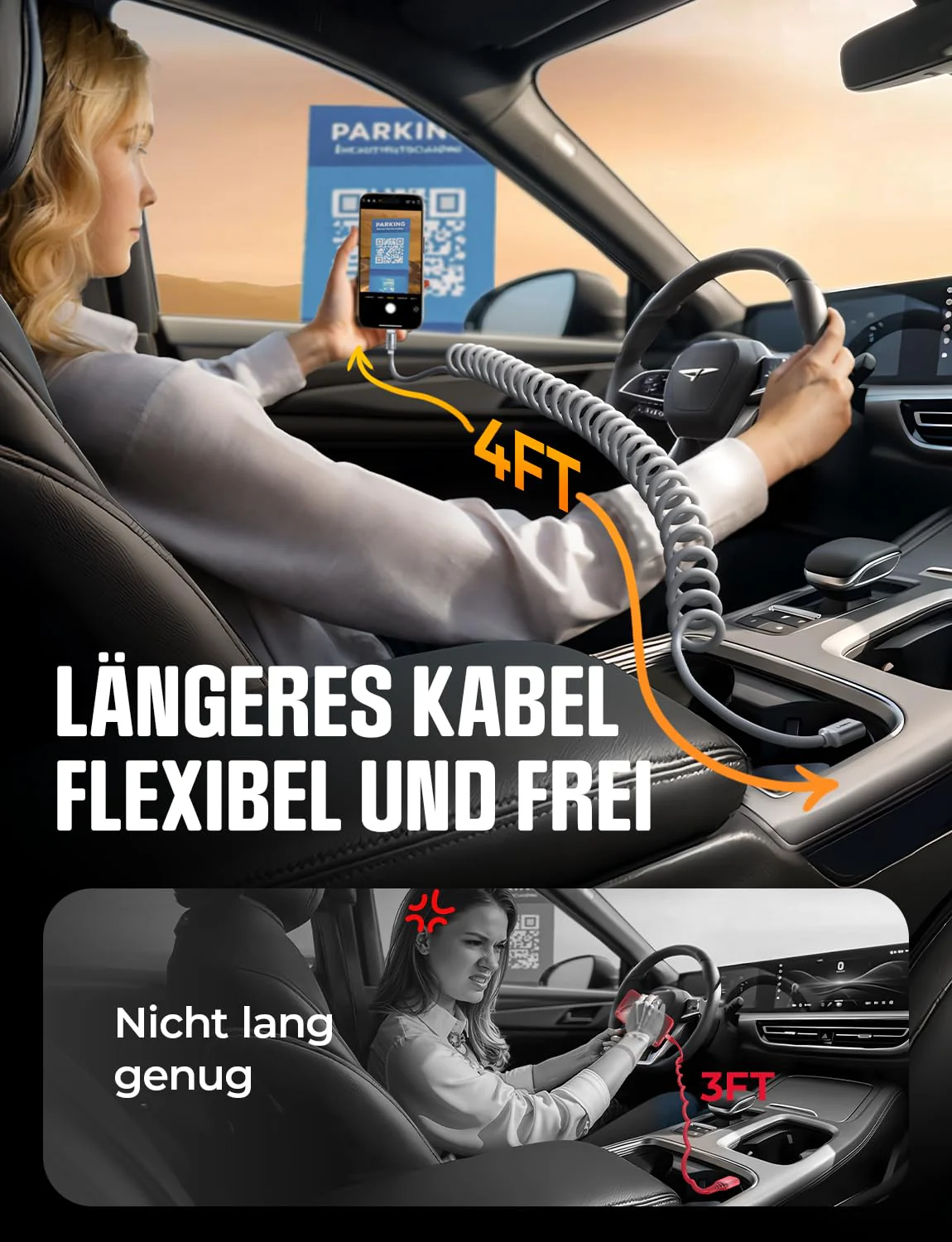 LISEN Aufgerolltes USB-C Kabel 2-Pack - Image 4