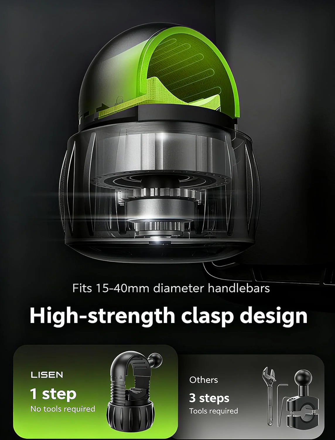 LISEN Bike Phone Holder Mount,[Super Easy Install] - Image 6