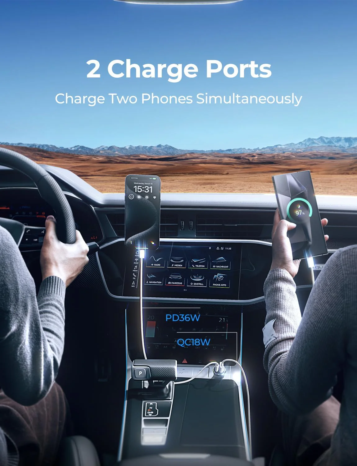 LISEN Car Charger USB C Super Mini Fast Charging PD36W&QC3.0 18W Dual Port - Image 4