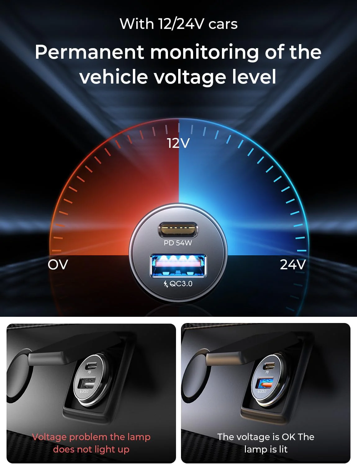 LISEN Car Charger USB C Super Mini Fast Charging PD36W&QC3.0 18W Dual Port - Image 9