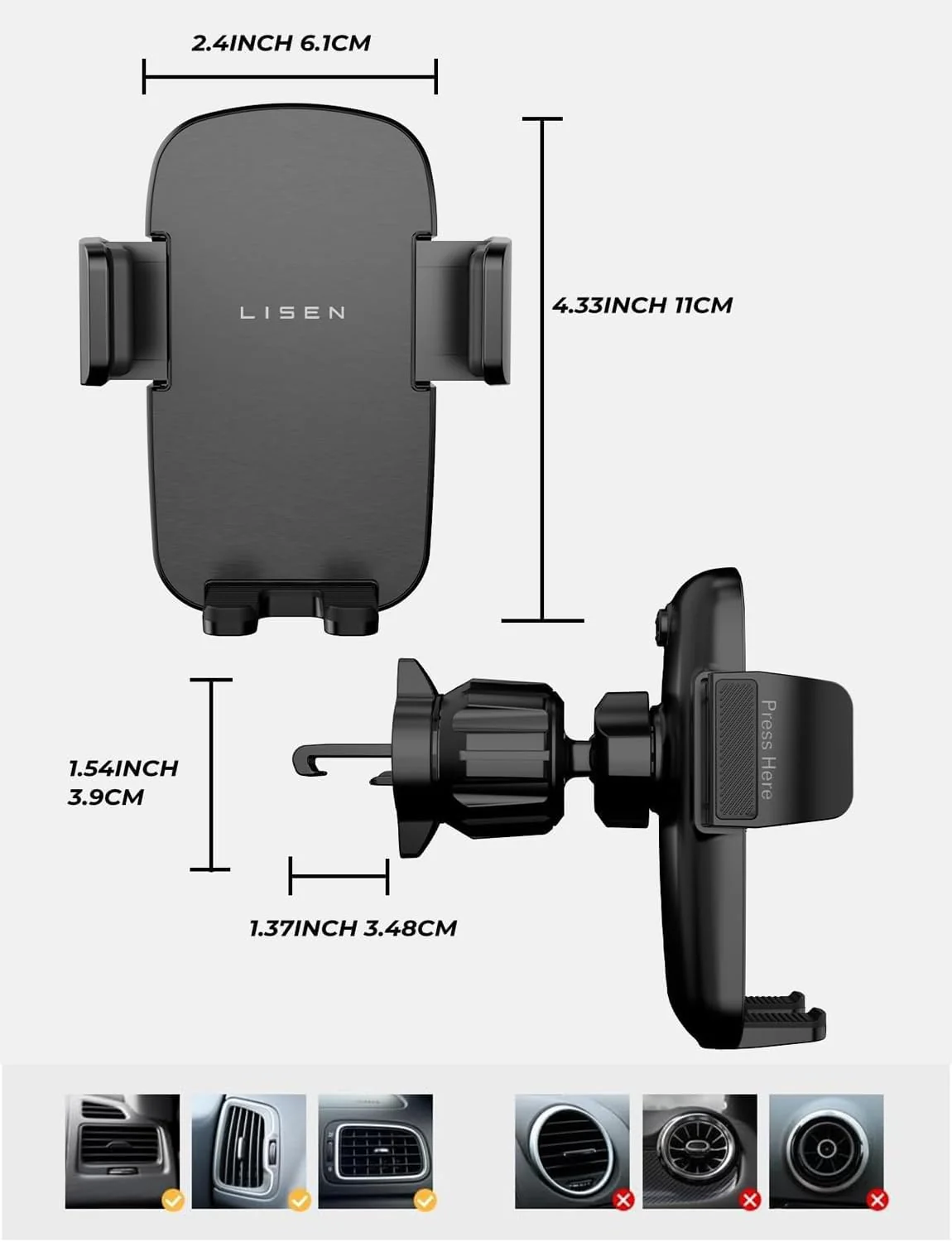 LISEN Car Phone Mount, Phone Holders for Your Car - Image 9