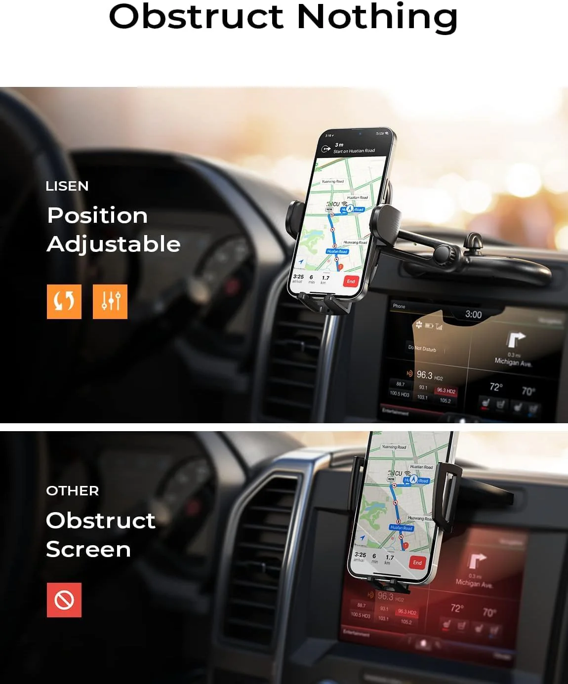 LISEN CD Phone Holder for Car iPhone 17 Adjustable - Image 3