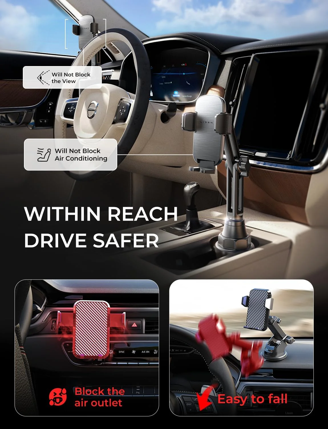 Lisen Cup Holder Phone Mount for Car - Image 6