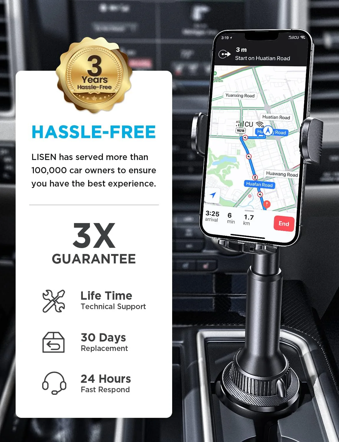 Lisen Cup Holder Phone Mount for Car - Image 7
