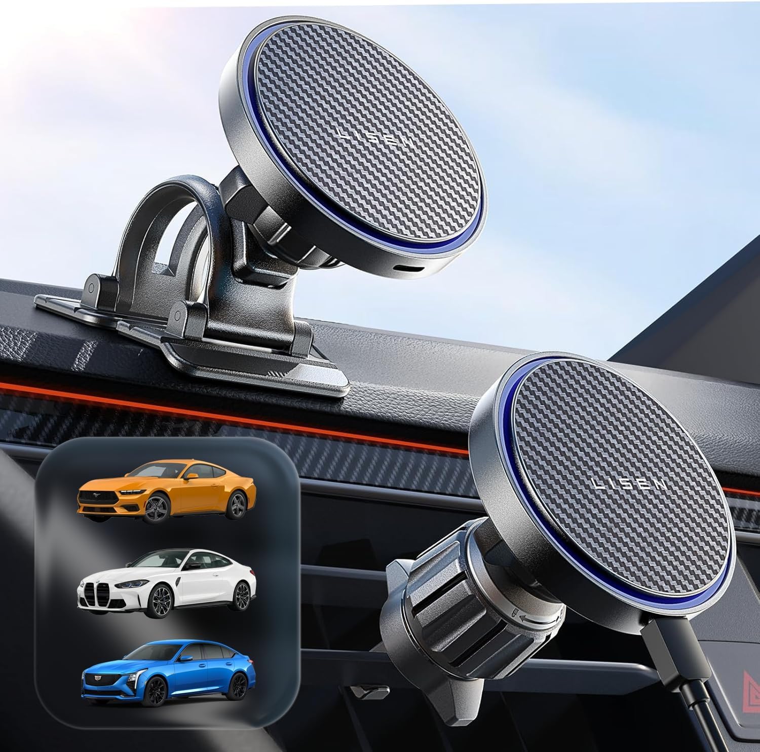 LISEN for 15W MagSafe Car Mount Charger,Wireless Car Charger