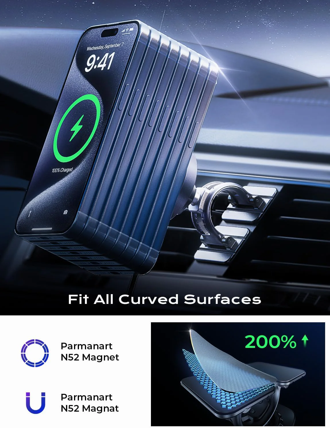 LISEN for 15W MagSafe Car Mount Charger,Wireless Car Charger - Image 5