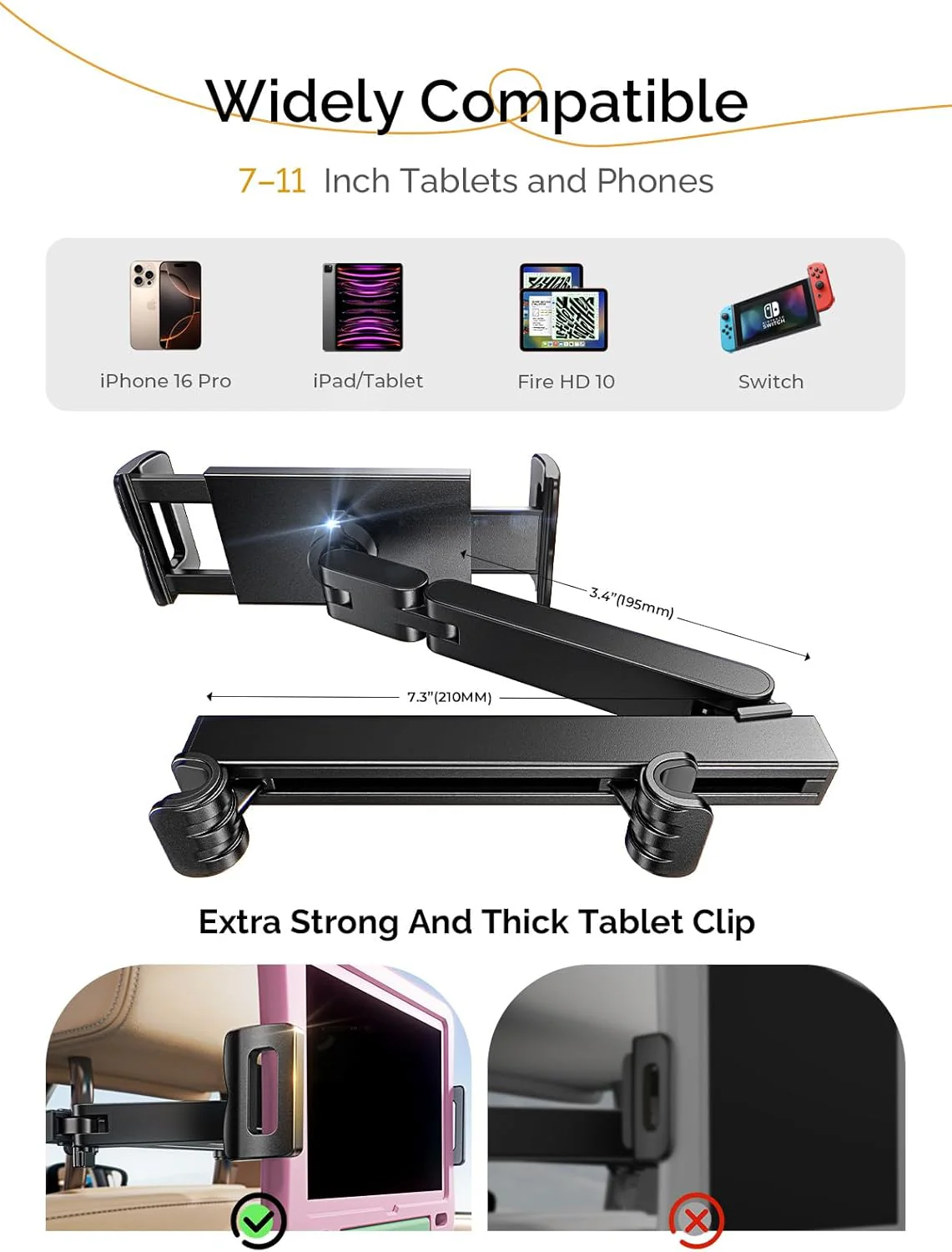 LISEN for iPad Car Mount Tablet Holder - Image 7