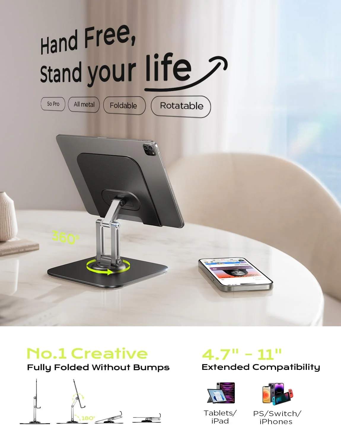 LISEN for iPad Stand Holder Adjustable Tablet - Image 2