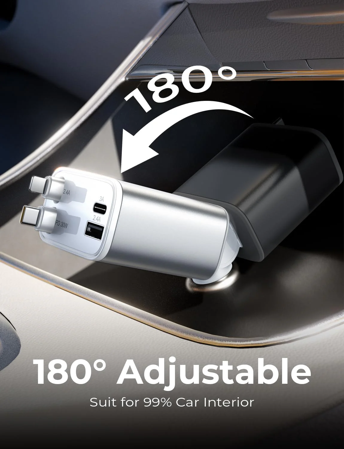 LISEN for iPhone 17 Retractable Car Charger - Image 8