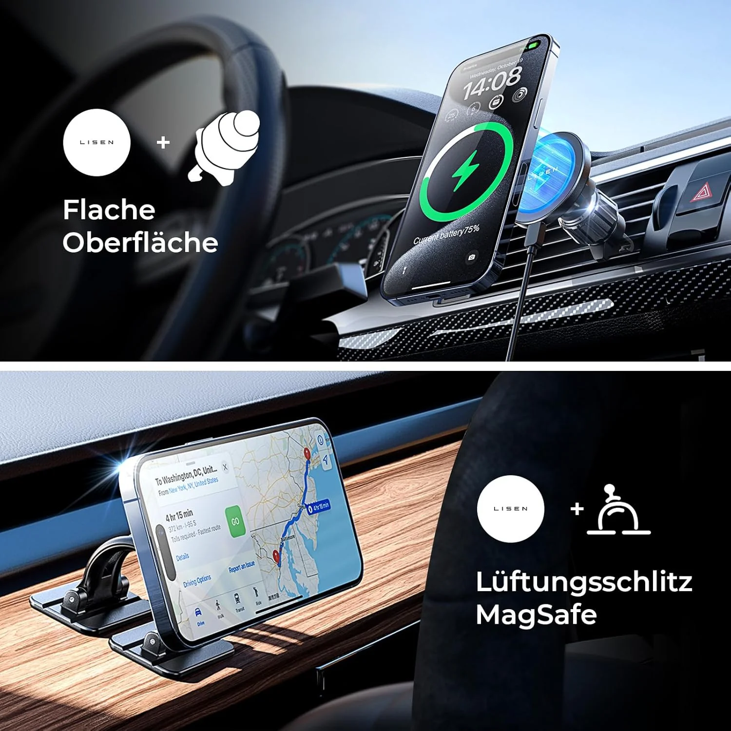 LISEN For Magsafe Car Mount 15 W Mobile Phone Holder Car - Image 7