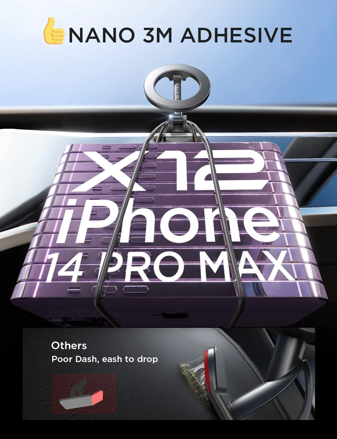 LISEN for MagSafe Car Mount, [24 Strong Magnet] 360° Rotation Magnetic Phone Holder - Image 3