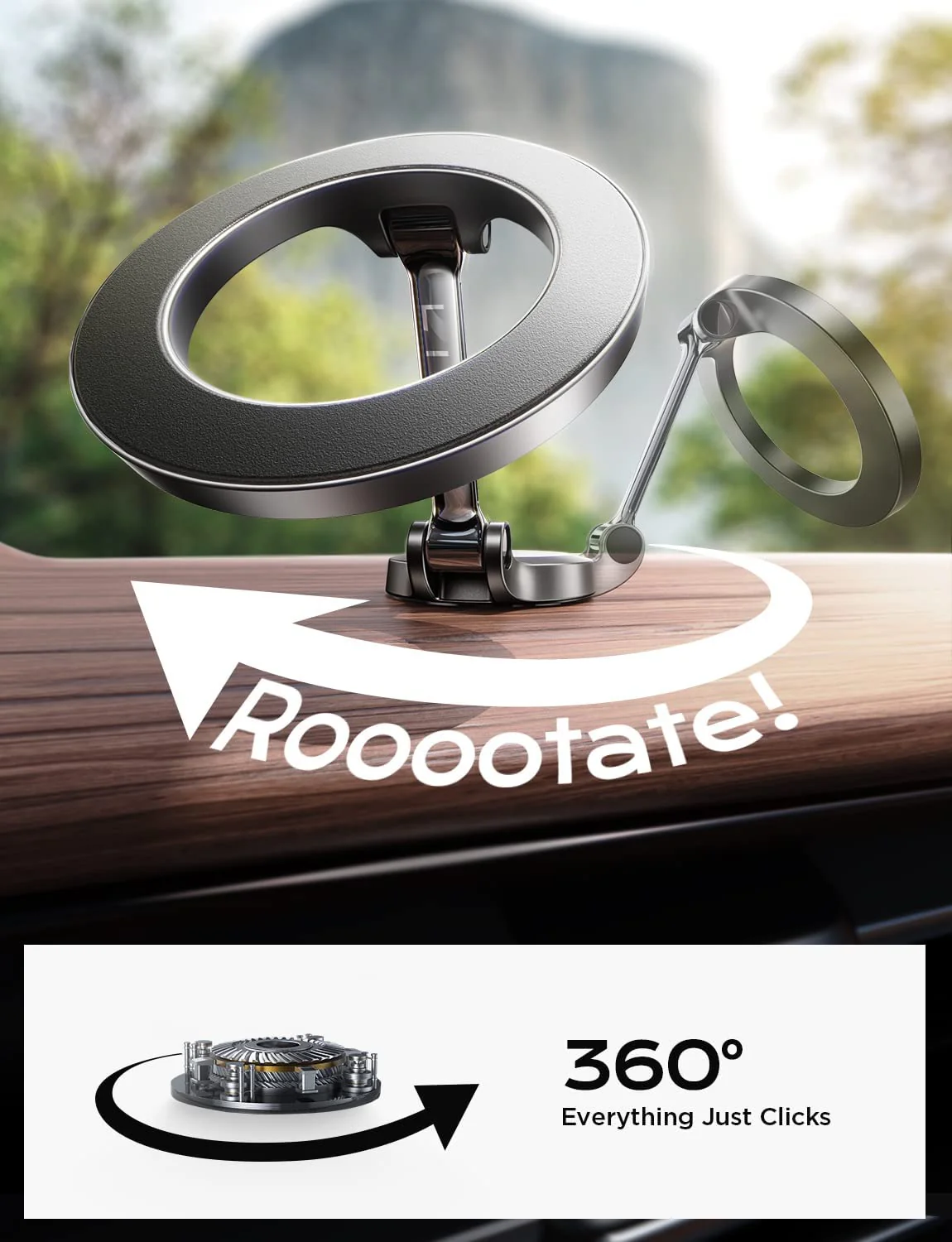 LISEN for MagSafe Car Mount, [24 Strong Magnet] 360° Rotation Magnetic Phone Holder - Image 5