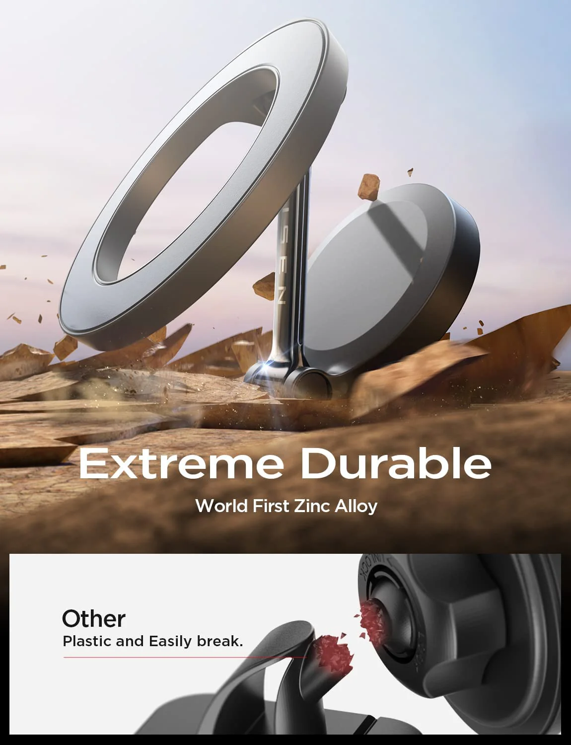 LISEN for MagSafe Car Mount, [24 Strong Magnet] 360° Rotation Magnetic Phone Holder - Image 6