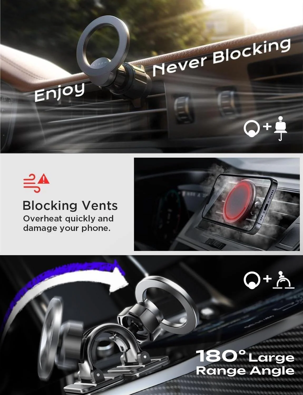 LISEN for Magsafe Car Mount [24 Strong Magnets] - Image 5