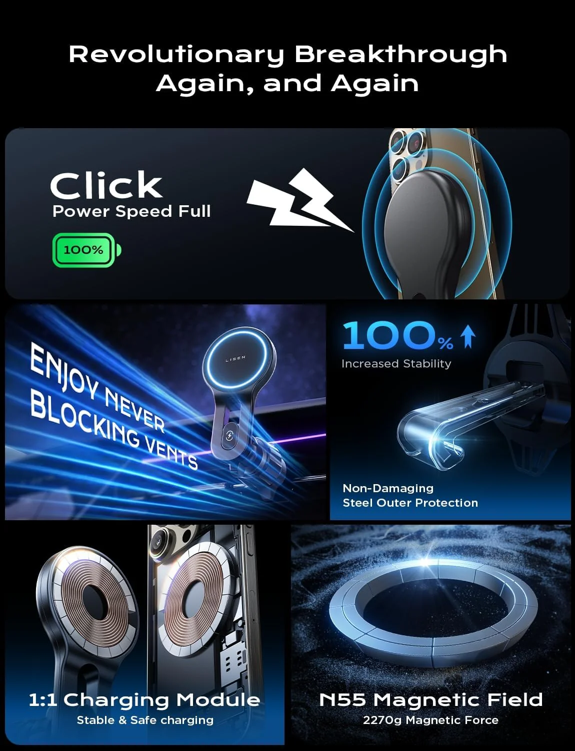 LISEN for MagSafe Car Mount Charger【15W Pro】 - Image 3