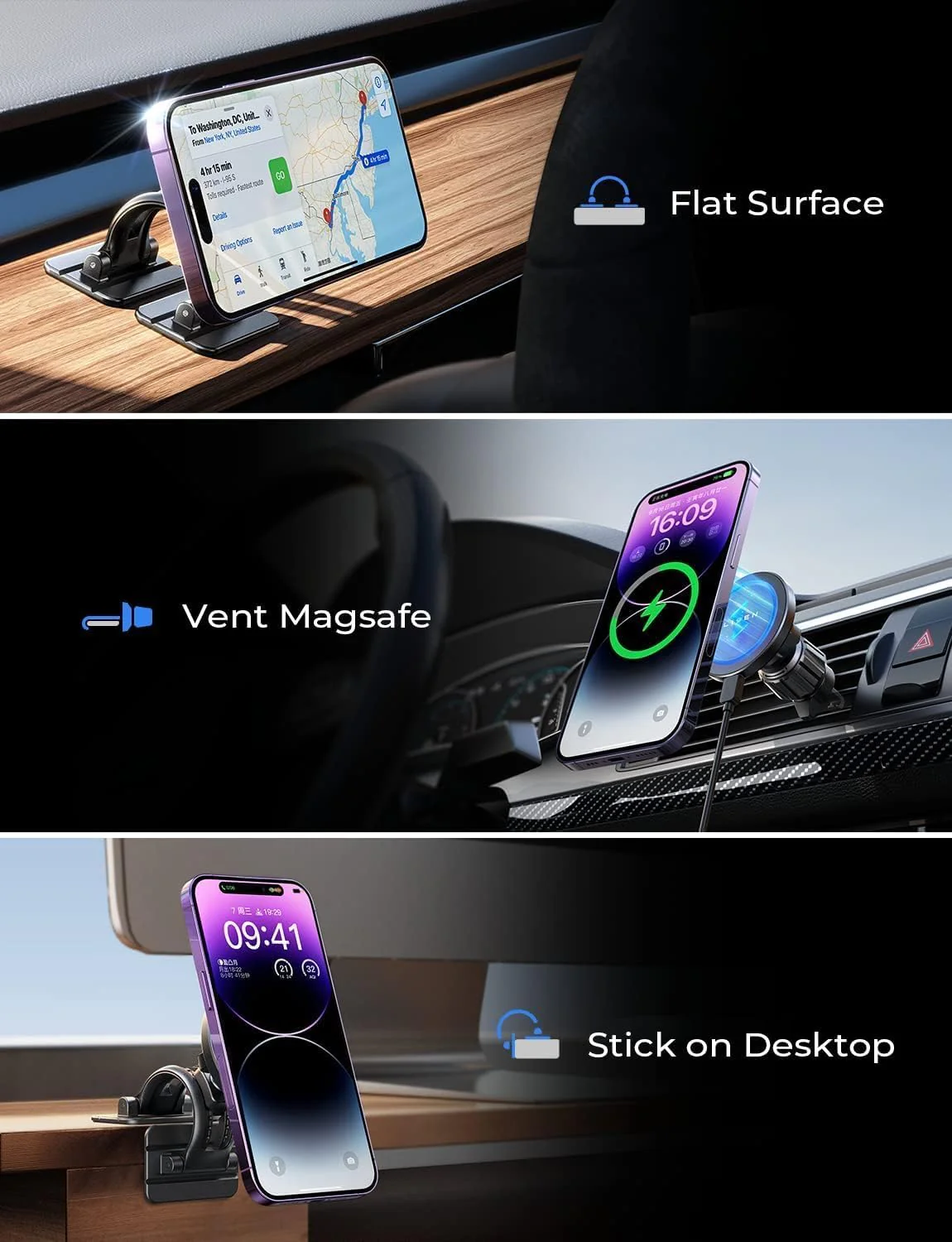 LISEN for MagSafe Car Mount Charger, 15W Wireless - Image 3