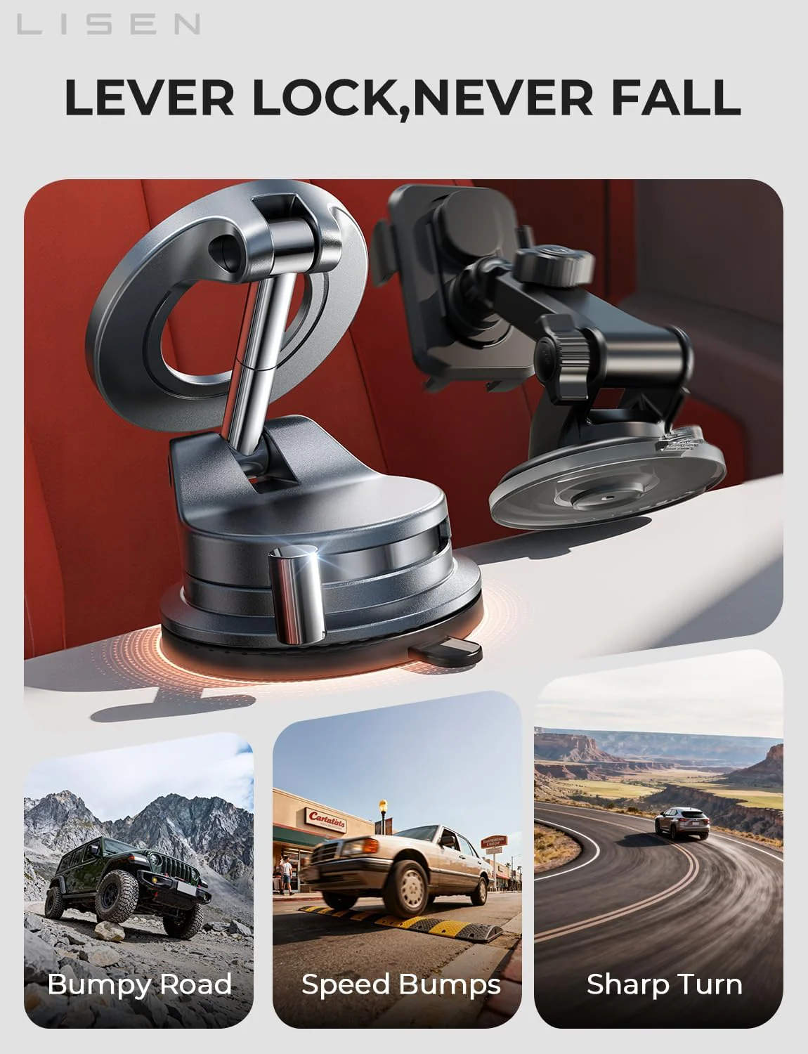 LISEN MagSafe Vacuum Car Mount - Image 4