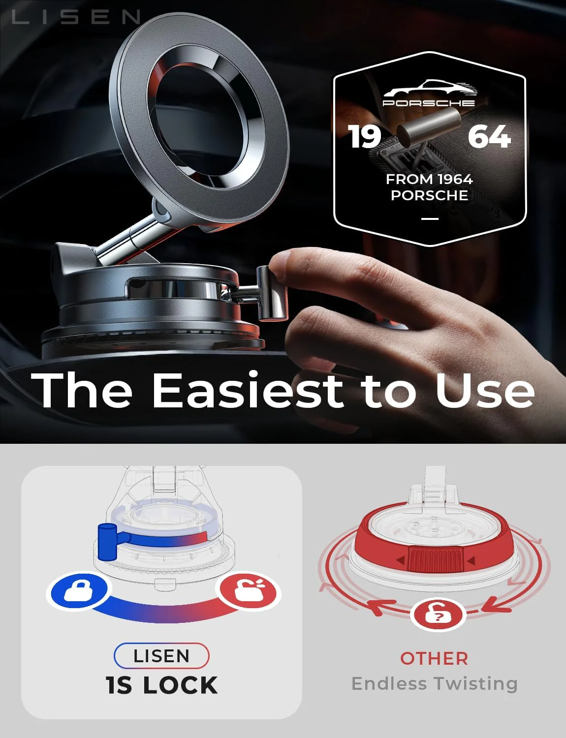 LISEN MagSafe Vacuum Car Mount - Image 9