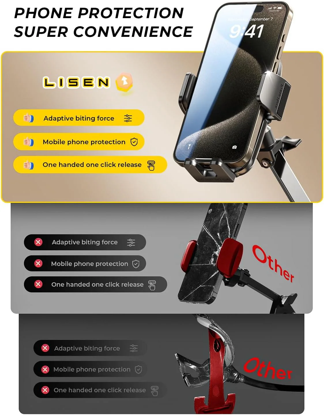 LISEN Gooseneck Phone Holder for Bed Desk - Image 9