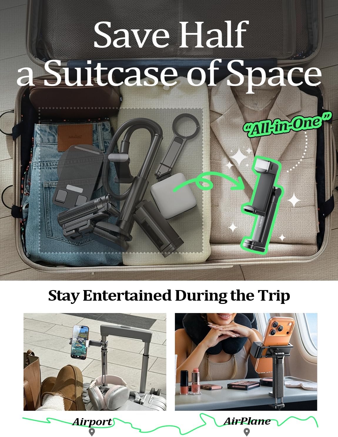 LISEN LED Travel Phone Holder Mount - Image 5