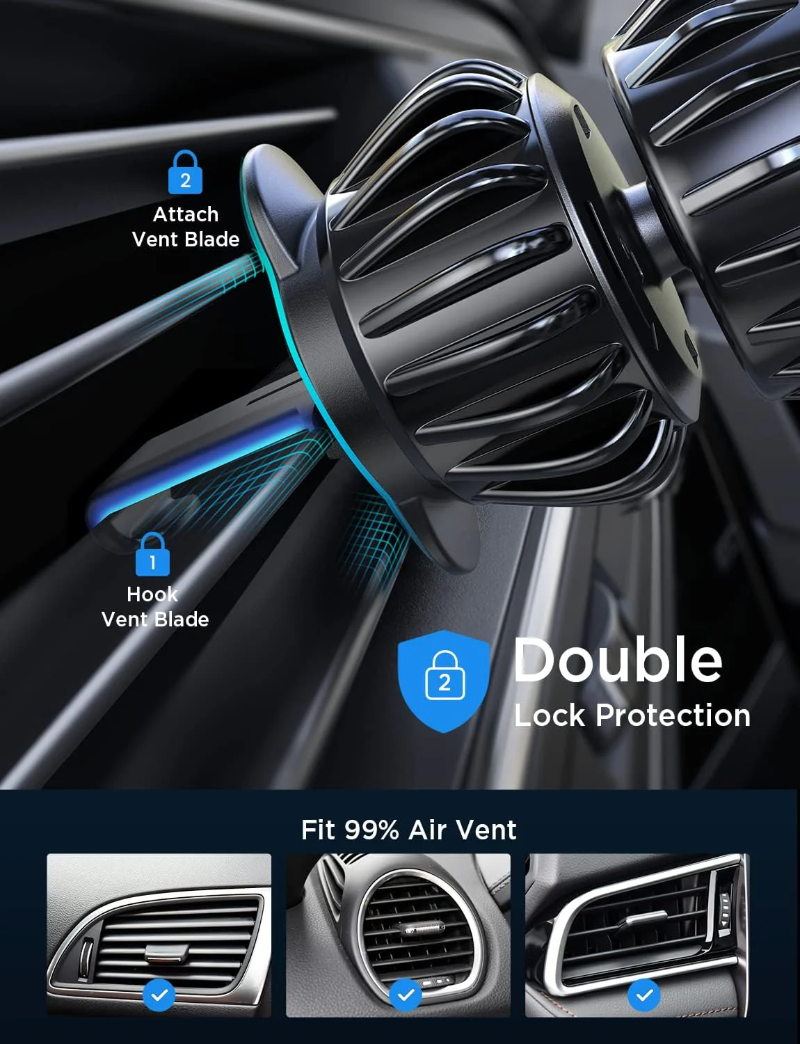 LISEN Magnetic Car Phone Holder for Air Vent - Image 5
