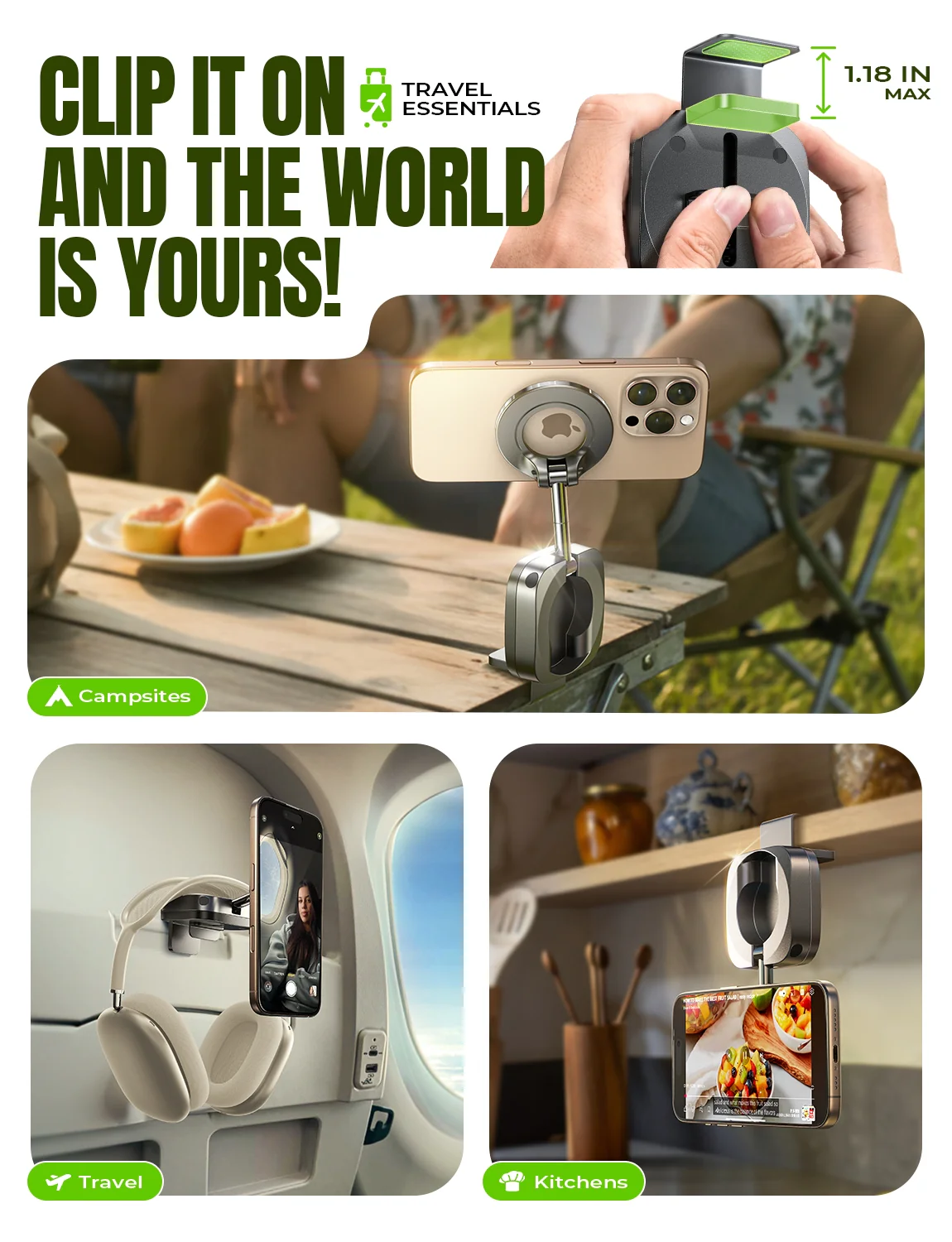 LISEN MagSafe Airplane Travel Phone Holder - Image 5