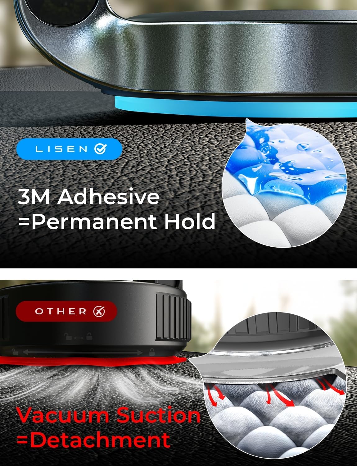 LISEN Mini Magnetic Dashboard MagSafe Car Mount - Image 3